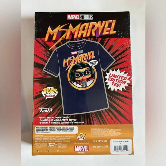 NEW Funko Pop Captain Marvel Kamala Khan Figure #17 & XL Pop T-Shirt Bundle - Picture 3 of 6